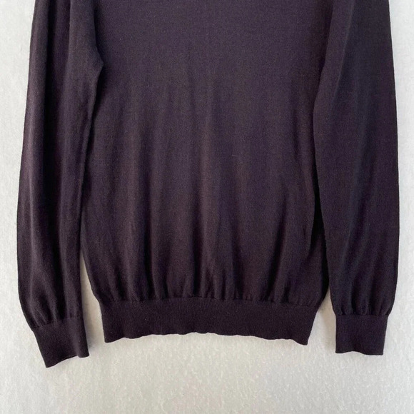 H&M Sweater Men's Sz S Dark Purple Pullover Cashmere V-neck Long Sleeve Stretch - Picture 7 of 12